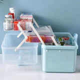 1 x RAW Customer Returns HGIFTHOMEH Multifunctional Medicine Cabinet with Storage Boxes and Organizer Perfect for Tools, Craft Materials and First Aid Equipment Plastic Storage Box Blue 30cm  - RRP €25.37