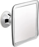 1 x RAW Customer Returns Anti-fog shower mirror with suction cup, shaving mirror shower, fog-free shower mirror for the bathroom, fog-free shaving, unbreakable fogless shower mirror, 16 x 16 cm chrome silver  - RRP €20.16