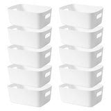 1 x RAW Customer Returns LYLIDIA Pack of 10 Storage Boxes Plastic Storage Basket with Handles Kitchen Cabinet Organizer Box Baskets Storage Plastic Box for Bathroom Shelf Plastic Box White  - RRP €27.22