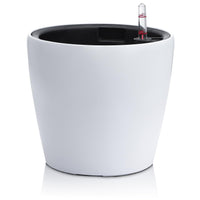 1 x RAW Customer Returns Blauesmeer flowerpot with watering system 21.5 cm white plastic self-watering pot - round flowerpot self-watering for succulents and flowers indoors and outdoors - RRP €20.16