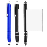 1 x RAW Customer Returns TANCUDER 3 Piece Ballpoint Pen Set Cheat Sheet Pen 0.7 mm Mechanical Pencils Metal Motivational Pen Retractable Cheat Sheet Pen with Pull-Out Note for Office, School, Business Black, Blue  - RRP €9.06