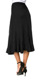 1 x RAW Customer Returns Women s Suede Fabric Elastic Waist Solid Color A-Line Midi Skirt L, Black  - RRP €27.98