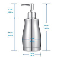 1 x RAW Customer Returns ARKTEK soap dispenser stainless steel, 400ml dishwashing liquid dispenser with 2 pump heads and brushes, refillable soap dispenser, dispenser suitable for hand soap, shampoo, shower gel, detergent, kitchen, bathroom - RRP €17.12