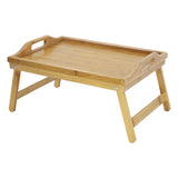 1 x RAW Customer Returns KKTONER Bamboo Bed Tray with Folding Legs, Portable Serving Tray, Snack Tray, Breakfast Tray, Bed Table, Drawing Table 40  - RRP €22.99