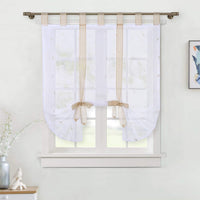 13 x Brand New LinTimes Roman blind with embroidery ribbon Roman curtains voile transparent loops curtain, champagne, 1 piece, 80 cm 140 cm - RRP €265.2