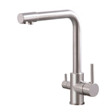 1 x RAW Customer Returns KEOKBON 3-way kitchen tap, drinking water tap kitchen tap, 360 swivel taps, sink tap, brass mixer tap kitchen for osmosis system, brushed colour - RRP €70.58