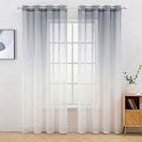 1 x RAW Customer Returns MIULEE Curtains Transparent Curtains Gradient Voile Sheer Set of 2 Curtains with Eyelets Decorative Curtain Window Curtain for Bedroom and Living Room 225 cm x 140 cm H x W Grey-white - RRP €24.74