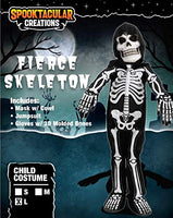 1 x RAW Customer Returns Spooktacular Creations Fierce 3D Skeleton Costume Set for Kids Halloween Dress Up, Role-Play, Carnival Cosplay Medium 8-10 yrs  - RRP €28.99