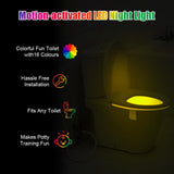 2 x RAW Customer Returns HOTUT Toilet Light WC Night Light, 2 Pack Toilet Bowl Night Light, 16 Colors Motion Sensor Toilet Night Light with Projector Lamp for Toilet Lighting, Funny Bathroom Accessories - RRP €35.98