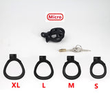 1 x RAW Customer Returns SeLgurFos CB-V3.0 Breathable 3D Penis Cage Chastity Belt Set with 4 Sizes Cock Ring Black Chastity Cage SM Men s Bondage Sex Toy micro  - RRP €38.99