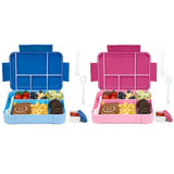 1 x RAW Customer Returns Bugucat children s lunch box with compartments 1330 ml set of 2, lunch box children s bento box leak-proof with 6 compartments cutlery set, lunch box breakfast box for girls, snack box lunch box for adults blue pink - RRP €29.99