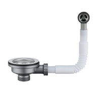 1 x RAW Customer Returns WINDALY Kitchen Sink Drain Kit, Stainless Steel Overflow Kit, 114mm Kitchen Sink Overflow Pipes with Round Drain Cover - RRP €24.59