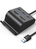 1 x RAW Customer Returns UGREEN USB Card Reader USB 3.0 Hub with Card Reader SD TF MS M2 Card Reader Supports Windows 11, 10, 8.1, 8, 7, Vista, XP, Mac OS X, Compatible with PC, Surface Pro, MacBook Air etc. Black - RRP €28.07