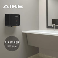 1 x RAW Customer Returns AIKE Hand Dryer 10 Seconds Drying Energy Saving Commercial Electric Hand Dryer Automatic for Kitchen Bathroom Toilet AK2630S 220V 1400W Black - RRP €115.0