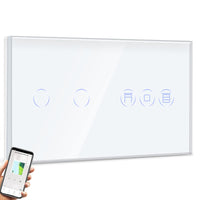 1 x RAW Customer Returns BSEED Alexa light switch with roller shutter switch, 2 way 1 way WiFi touch switch remote control with Smart Life Tuya APP, smart roller shutter switch works with Alexa, Google Home, smart blind switch white - RRP €42.04