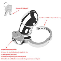 1 x RAW Customer Returns NAIXBTY SM Stainless Steel Press-Type Lock Penis Cage for Men Metal Breathable Chastity Cage With Adjustable Cock Ring Bondage Extreme Chastity Cock Cage Chastity Sex Toy for Men - RRP €39.6