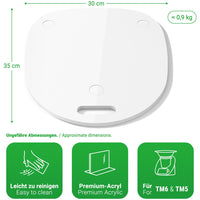 1 x RAW Customer Returns Siegvoll sliding board for Thermomix TM6 TM5 glider effortless moving rolling board made of acrylic - white - RRP €39.34