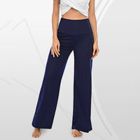 1 x RAW Customer Returns Cegerne Women s Elegant Stretch Wide Leg Palazzo Lounge High Waist Casual Leisure Pants Holiday Business Dressy Pants, Navy Blue, L - RRP €33.01