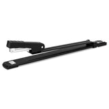 1 x RAW Customer Returns Deli Long Reach Stapler, 20 Sheet Capacity, Standard Long Arm Stapler for Book or Book Binding, Black - RRP €18.0