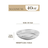 1 x RAW Customer Returns MALACASA Pasta Plate 1200 ml, 4-piece Marble Ceramic Deep Plate Salad Plate, Noodle Plate, Soup Plate, Ramen Bowl, Large Salad Bowl, Multi-Purpose Bowls, Gray REGULAR Series - RRP €41.78