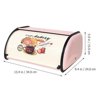 1 x RAW Customer Returns Luxshiny Metal Container Vintage Metal Bread Box Farmhouse Rolltop Bread Box Vintage Storage Bread Holder Retro Food Container Container With Lid For Kitchen Dining Table Pink Snack Container - RRP €40.52