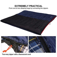 1 x RAW Customer Returns REDCAMP XL cotton sleeping bag warm for adults, comfortable flannel compact blanket sleeping bag 3-4 season cold weather outdoor winter for fishing camping, blue with 3lbs filling - RRP €50.41