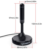 1 x RAW Customer Returns LEADSIGN Portable DVB-T DVB-T2 TV antenna for indoor and outdoor use, with magnetic base 2m cable, high gain, for all DVB-T2 devices Noir  - RRP €21.95