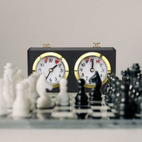 1 x RAW Customer Returns Chess Clock Timer, Chess Clocks Analogue Mechanical Countdown Timer Chess Clock, Professional Competition Timer Movement Powered Timer for Tournament Board Game Black  - RRP €37.48