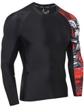 1 x RAW Customer Returns LAFROI Men s Rash Guard Long Sleeve UPF 50 Compression Shirt CLYYB Asym Warrior XL - RRP €24.44