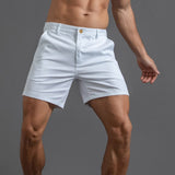 1 x RAW Customer Returns HOTIAN Men s Chino Shorts Summer Shorts Short Pants Breathable Bermuda Shorts 6 Inch Inseam Flat Stretch Shorts White S - RRP €25.99