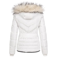 1 x RAW Customer Returns Elara Women s Winter Fitted Quilted Jacket Chunkyrayan EL-JA01 White 40 L  - RRP €56.63