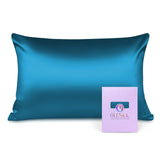 1 x RAW Customer Returns OLESILK Silk Pillowcase Cushion Cover Hair and Skin Care with Zipper 16 Momme 1 Piece Peacock Blue 40x60cm - RRP €21.98