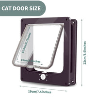 1 x RAW Customer Returns Cat Door, Cat Flaps with 4-Way Magnetic Closure, Pet Door for Cats and Small Dogs, Cat Door with Tunnel Easy Installation Brown, M  - RRP €20.99