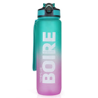 1 x RAW Customer Returns Nasafes French Motivational Water Bottle with French Time Marker Water Bottle with Reminder to Drink Plastic - RRP €27.88