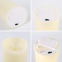 1 x RAW Customer Returns SALCAR set of 3 LED candles, flameless LED candles light warm with battery, LED candle light flickering, 15 cm, 12.5 cm, 10 cm height, decorative LED candles for dinner, birthday, party - RRP €17.14