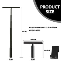 1 x RAW Customer Returns LORESJOY Extendable Shower Squeegee Black, Squeegee Shower Silicone with Holder, 23.5-95cm Adjustable Water Squeegee for Bathroom, Glass, and Cleaning, Shower Cabin Squeegee - RRP €25.2