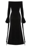 10 x Brand New Velmawig Morticia Addams Costume Women Adults Elegant Gothic Vintage Off Shoulder Dress for Addams Family Witch Costume Cosplay with Rose Accessories for Carnival Theme Party Daily Clothing VL013L - RRP €262.1