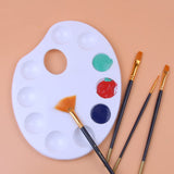 2 x Brand New YXQSED 3 pieces 10 holes oval palette - perfect for oil, watercolor and acrylic paints - recesses for holding and mixing colors - for visual artists and crafters - washable - RRP €17.98