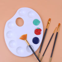 1 x Brand New YXQSED 3 pieces 10 holes oval palette - perfect for oil, watercolor and acrylic paints - recesses for holding and mixing colors - for visual artists and crafters - washable - RRP €8.99