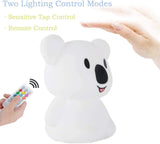 1 x RAW Customer Returns Tekemai Night Light, Children s Night Light, Bedside Lamp for Children, Multicolor Light with Remote Control, Shatterproof, Adjustable Brightness and Color, Timing Function - Big Koala - RRP €26.54