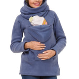 1 x RAW Customer Returns amropi 3-in-1 Women s Baby Carrier Sweatshirts Baby Kangaroo Baby Carrier Maternity Hoodie Blue,M - RRP €34.99