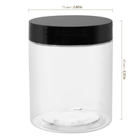 1 x RAW Customer Returns CHEUKYIU 24 Pack 250ml Clear Plastic Black Airtight Jars with Lid for Kitchen Home Food - RRP €24.59