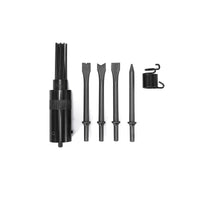 1 x RAW Customer Returns 250 Needle Scaler Pneumatic Needle Gun with 19 Needles and Air Hammer Gun 4 Chisels Rust Remover Set 2 in 1 Black  - RRP €45.38