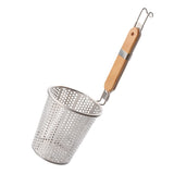 1 x Brand New Amosfun Ramen Pot Noodle Strainer Basket Fine Mesh Pasta Strainer Rice Cooker Colander Skimmer Stainless Steel Strainer Basket Wooden Handle Fine Mesh Spider Food Skimmer Kitchen - RRP €33.69