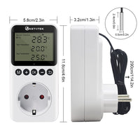 1 x RAW Customer Returns KETOTEK Digital Thermostat Socket Timer Day Night Temperature Controller with Timer 230V with Sensor for Greenhouse Terrarium Heating Cooling Temperature Controlled Plug - RRP €26.99