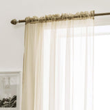 1 x RAW Customer Returns MIULEE Set of 2 Voile Curtains, Transparent Voile Curtains, Polyester Rod Pull-through, Transparent Living Room, Airy Decorative Curtain for Bedroom, Light Brown, 55 W x 96 L, Rod Pocket - RRP €24.99