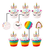 1 x Brand New Cupcake Topper Wrapper,Unicorn Cupcake Toppers 24 Pack Cupcake Wraps Liner Baking Cup Party Supplies Cake Decorations - RRP €20.4