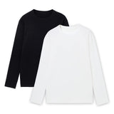 1 x RAW Customer Returns HomyComy Men s Basic Long Sleeve T-Shirt 100 Cotton Round Neck T Shirts White Black XXL - RRP €31.99