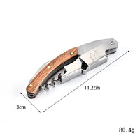 1 x RAW Customer Returns M N wooden waiter s knife - professional corkscrew made of stainless steel in catering quality with bottle opener foil cutter - leather case, waiter and bartender - RRP €13.9