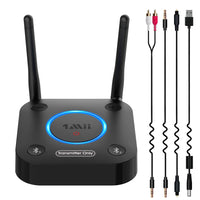 1 x RAW Customer Returns 1Mii Bluetooth 5.2 Transmitter for TV to 2 Bluetooth Headphones, Bluetooth TV Audio Adapter with Volume Control, Optical Input, Coaxial, Aux RCA, aptX Low Latency, Long Range - RRP €41.45